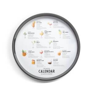 NEW DEMDACO cocktail calendar serving tray in gray